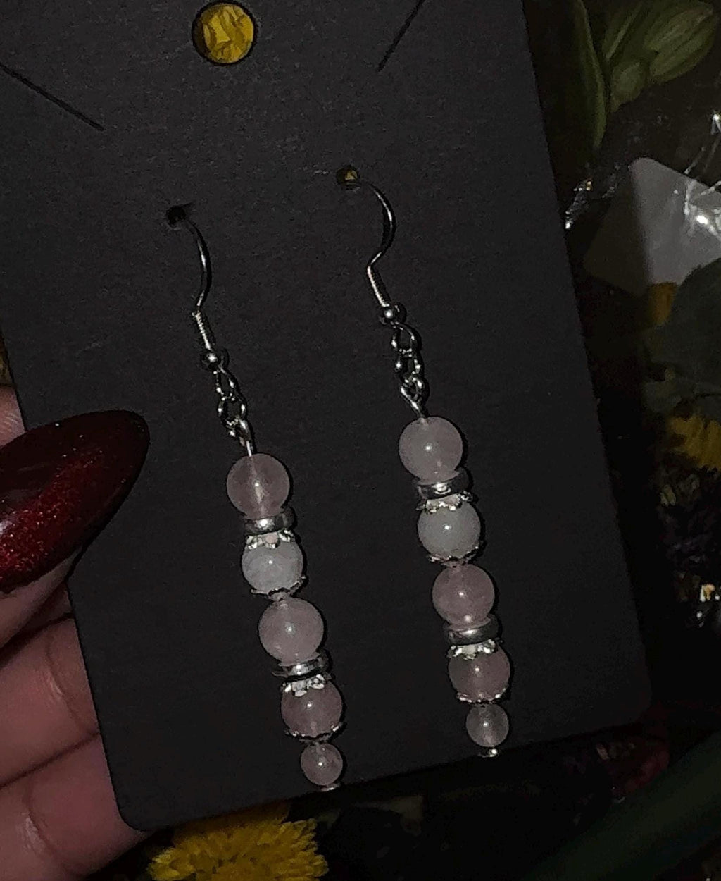 Rose Quartz Earrings | Handmade Crystal Earrings | Crystal for Love, Self Love, Healing Crystals, Compassion | Gift for Her
