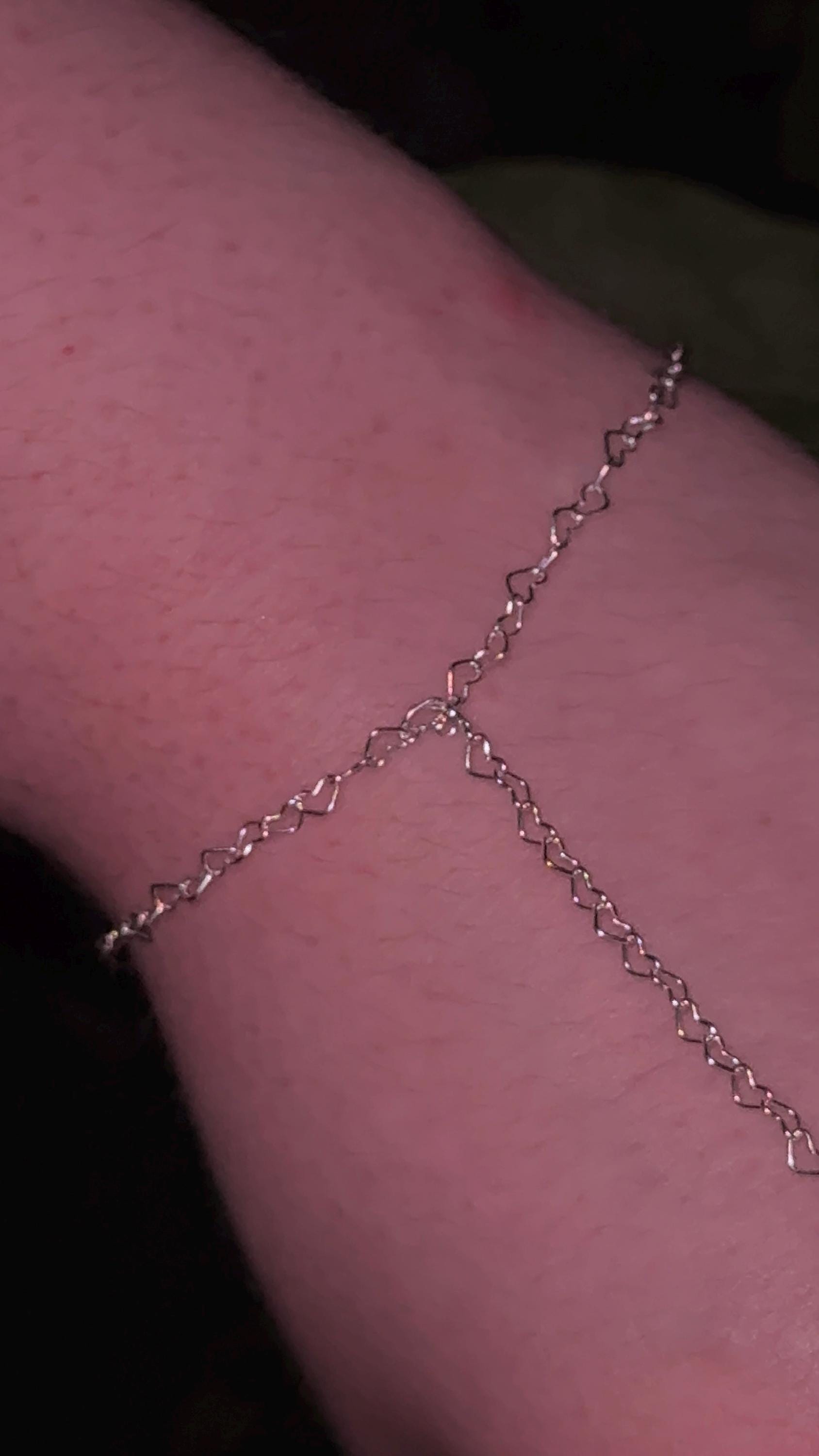 Sterling Silver Heart Hand Chain Bracelet | Adjustable, Shower-Safe Jewelry