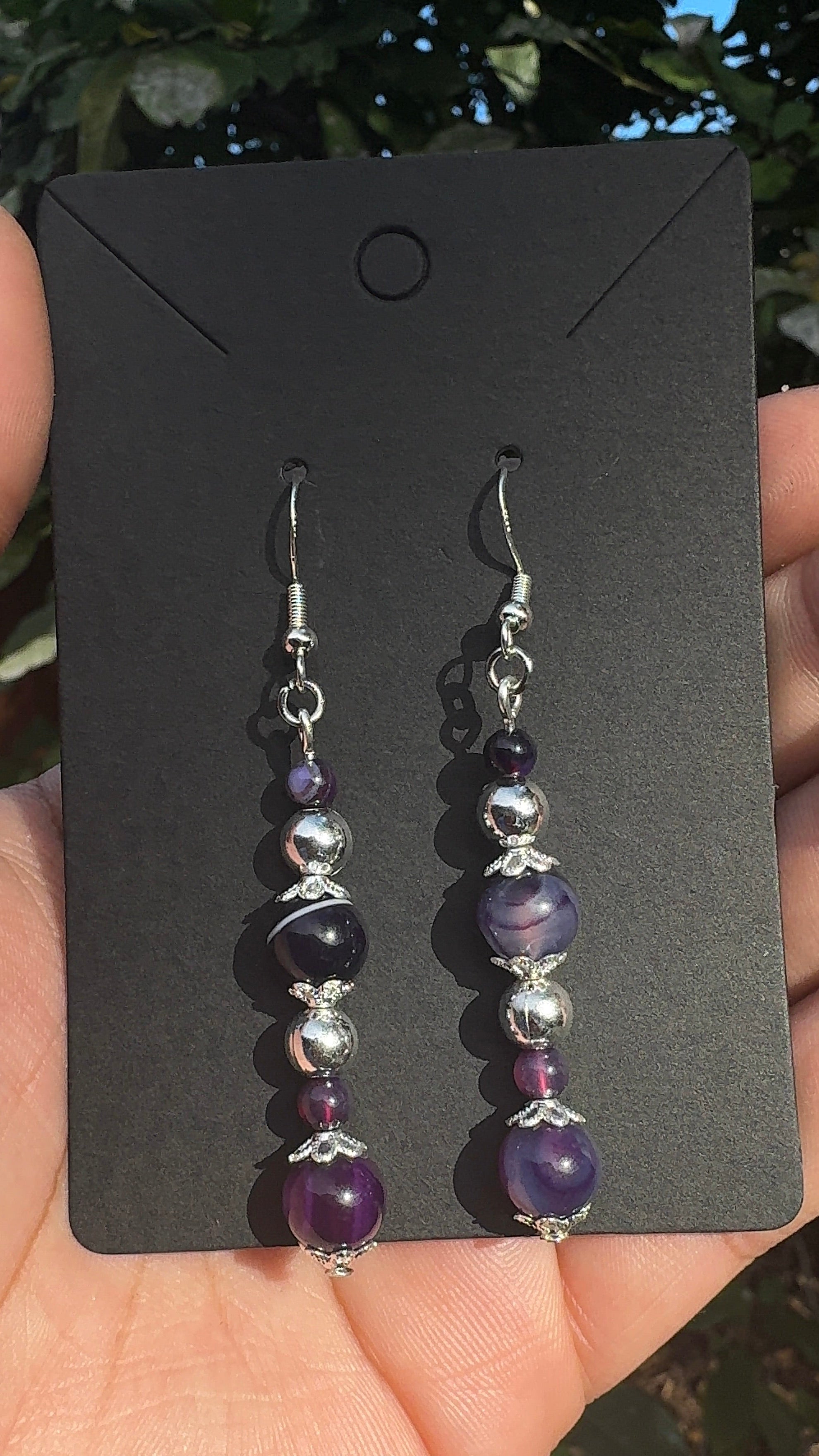 Natural Agate Crystal Earrings