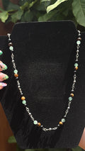 Tigers Eye, Green Aventurine & Black Onyx Necklace