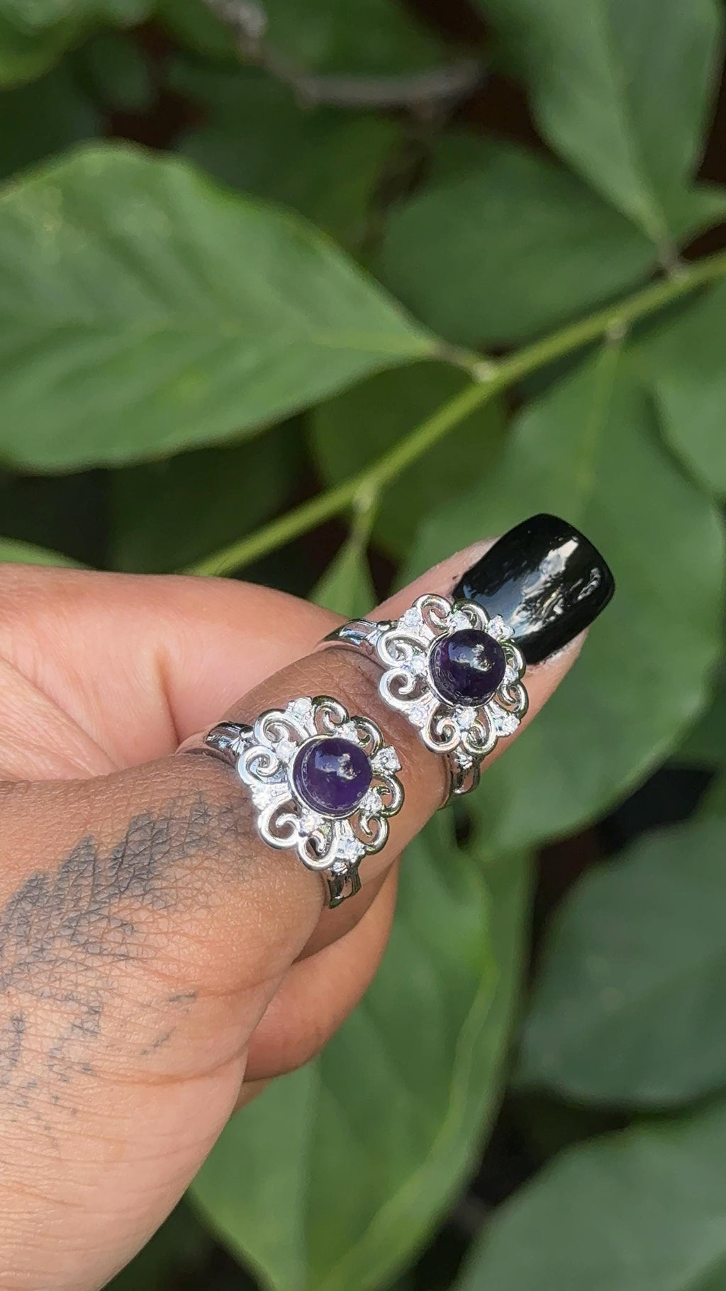 Adjustable Copper Amethyst Fidget Ring| 1 Piece | Calming Crystal Jewelry