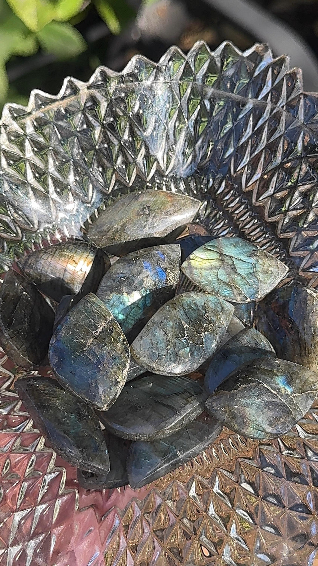 Natural Labradorite Leaf Cabochon