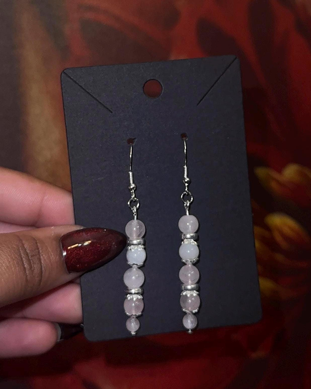 Rose Quartz Earrings | Handmade Crystal Earrings | Crystal for Love, Self Love, Healing Crystals, Compassion | Gift for Her
