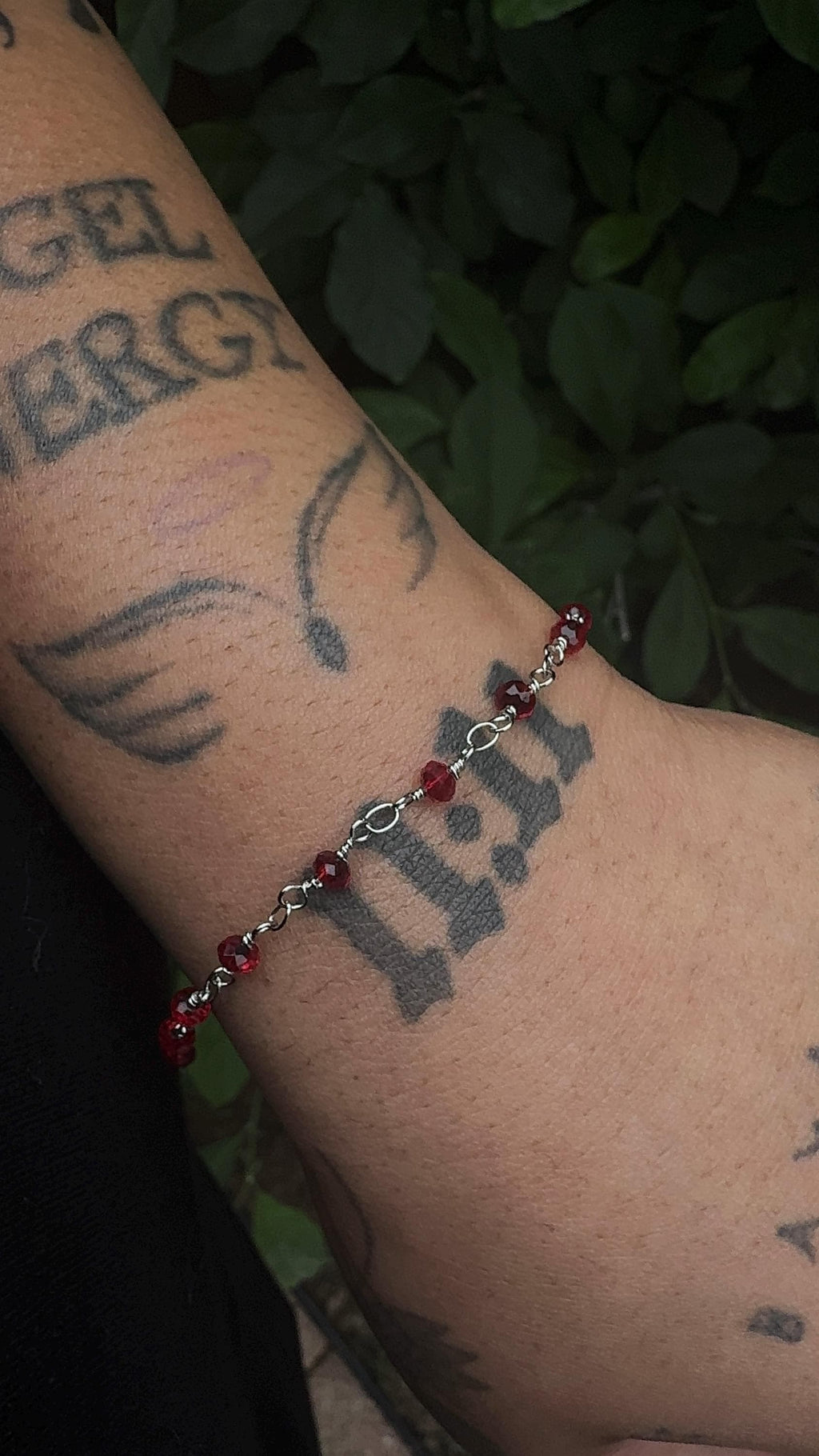 Red Crystal Siver Plated Bracelet