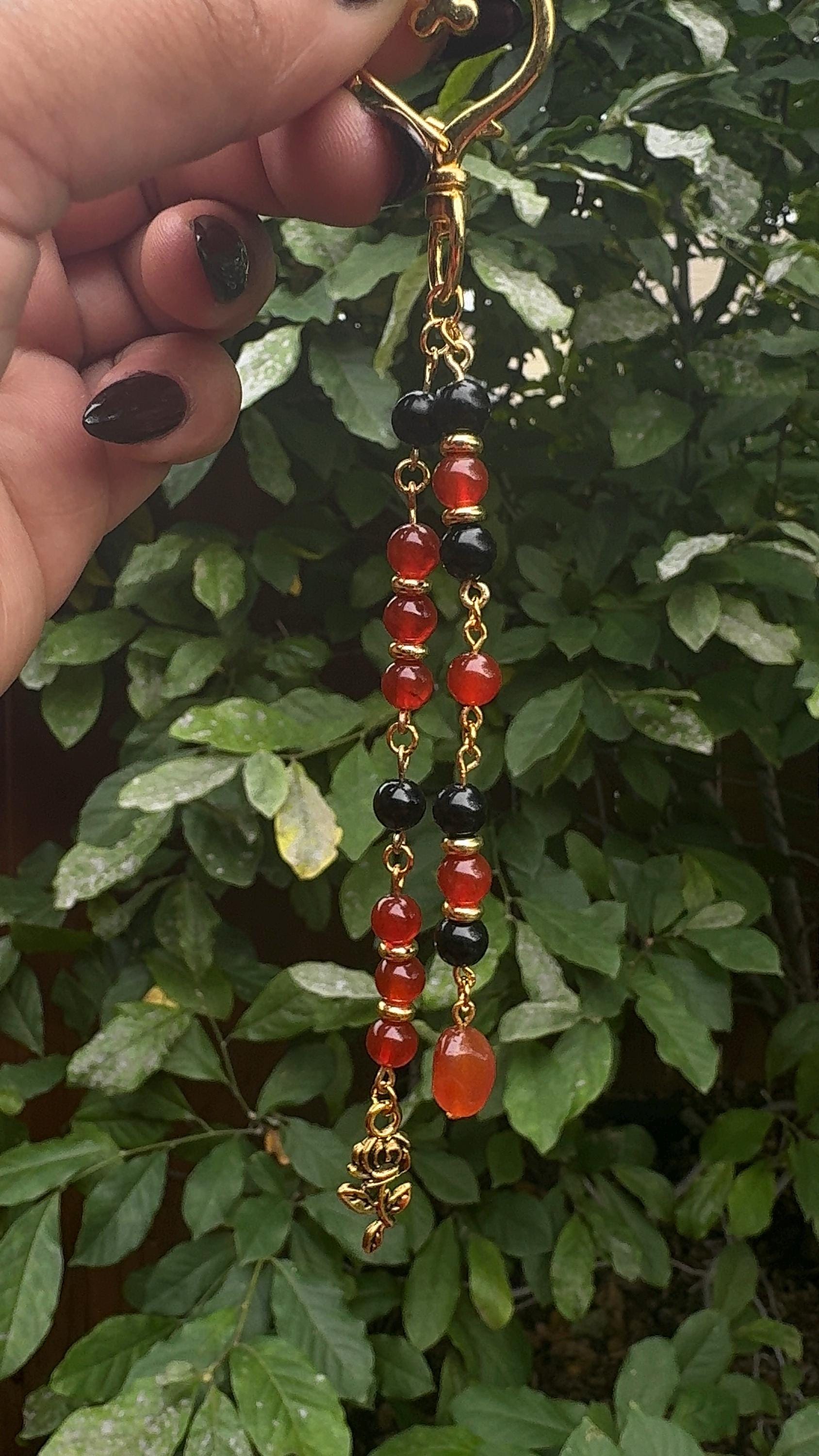 Carnelian & Onyx Keychain/Bagchain