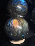 Natural Labradorite Shere | Orange Flash Lab