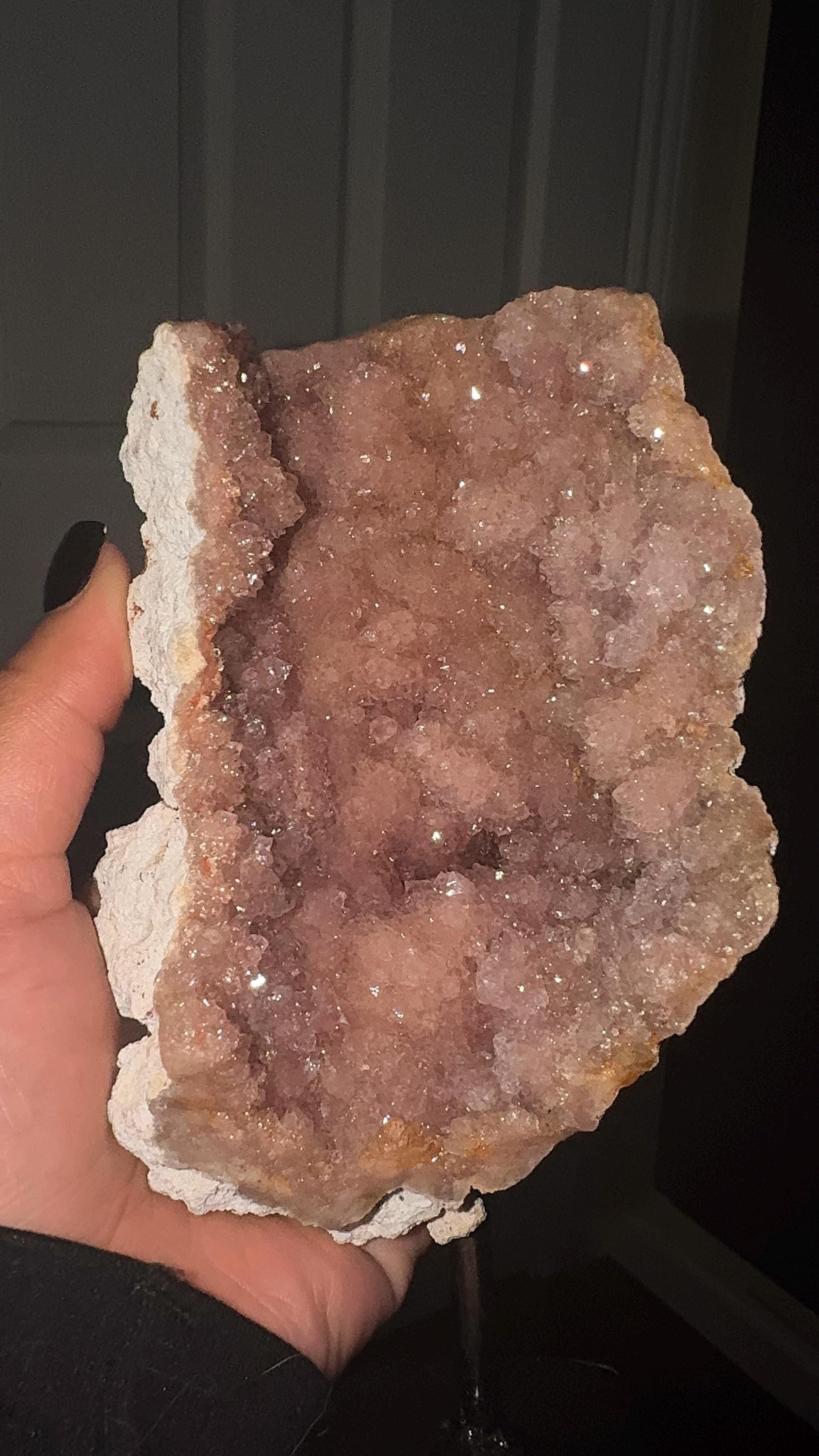Natural Pink Amethyst Crystal Cluster | Anxiety Relief, Calm Energy Crystal Decor