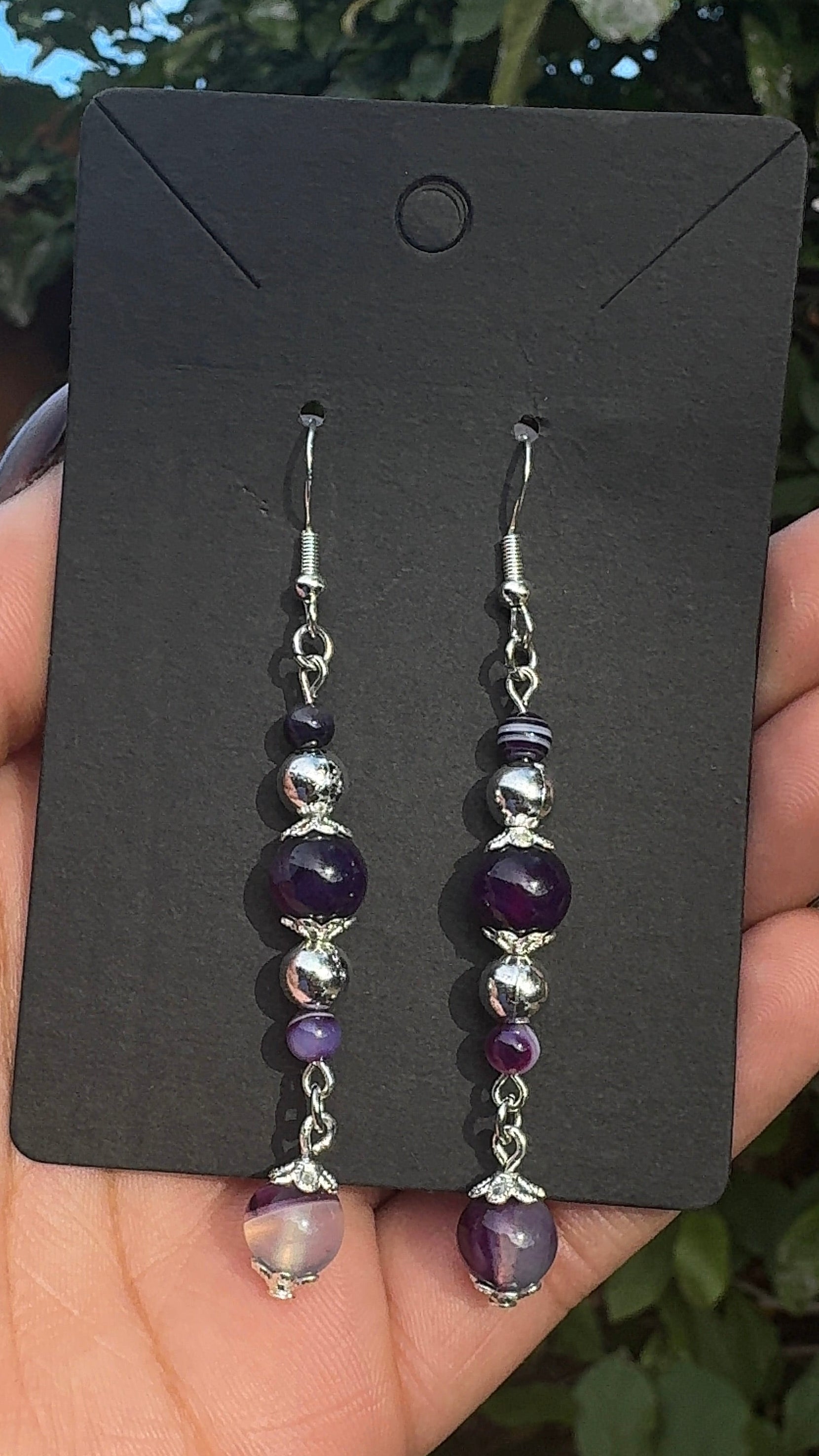Natural Agate Crystal Earrings