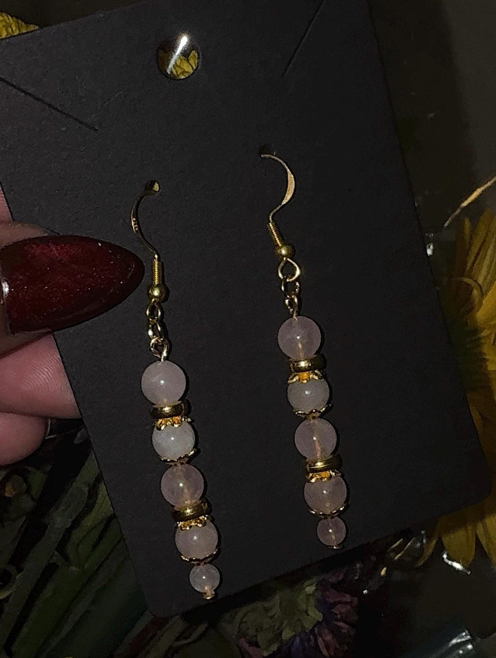 Rose Quartz Earrings | Handmade Crystal Earrings | Crystal for Love, Self Love, Healing Crystals, Compassion | Gift for Her