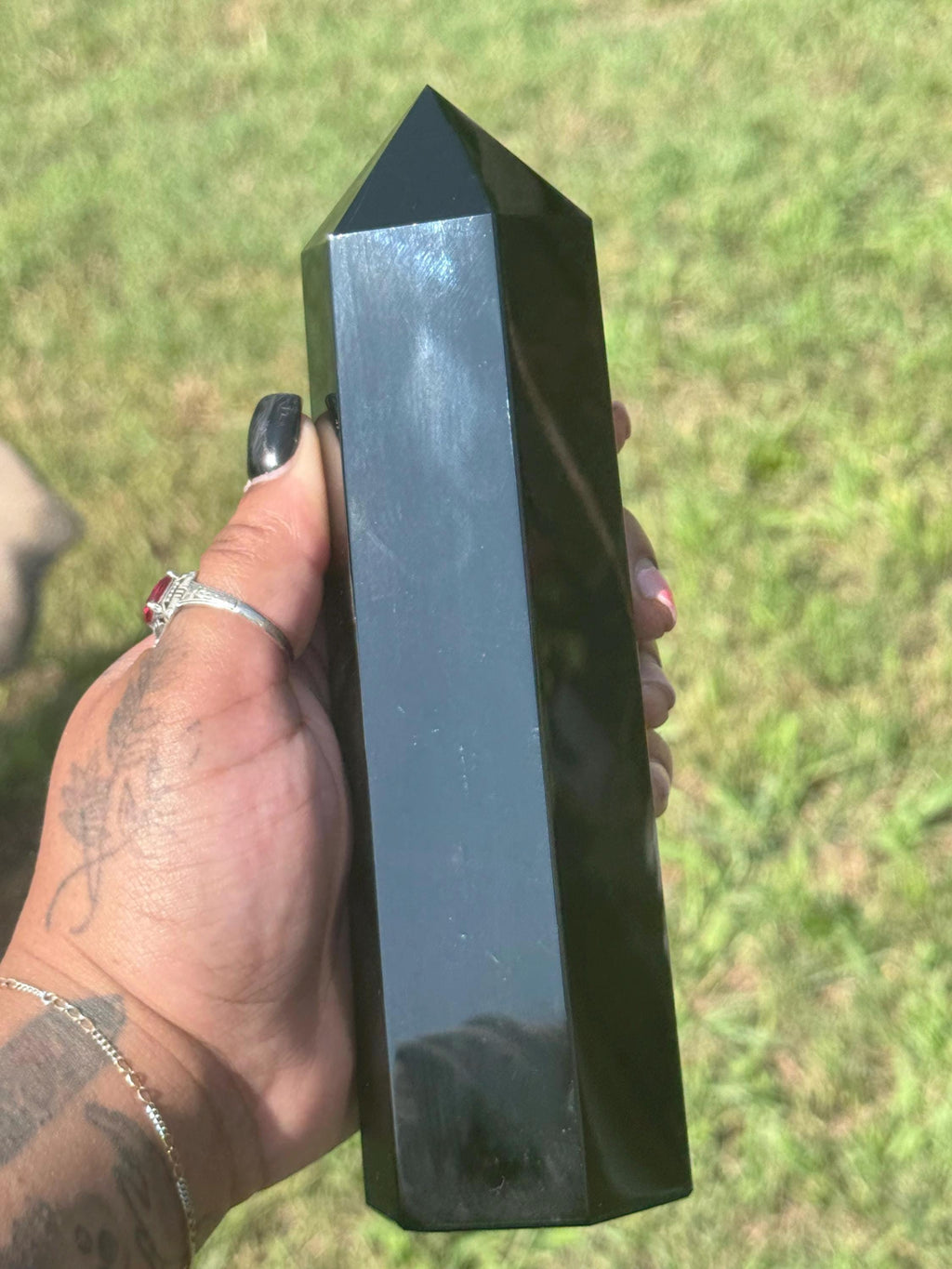Natural Black Obsidian Tower | Protection, Grounding, Negativity