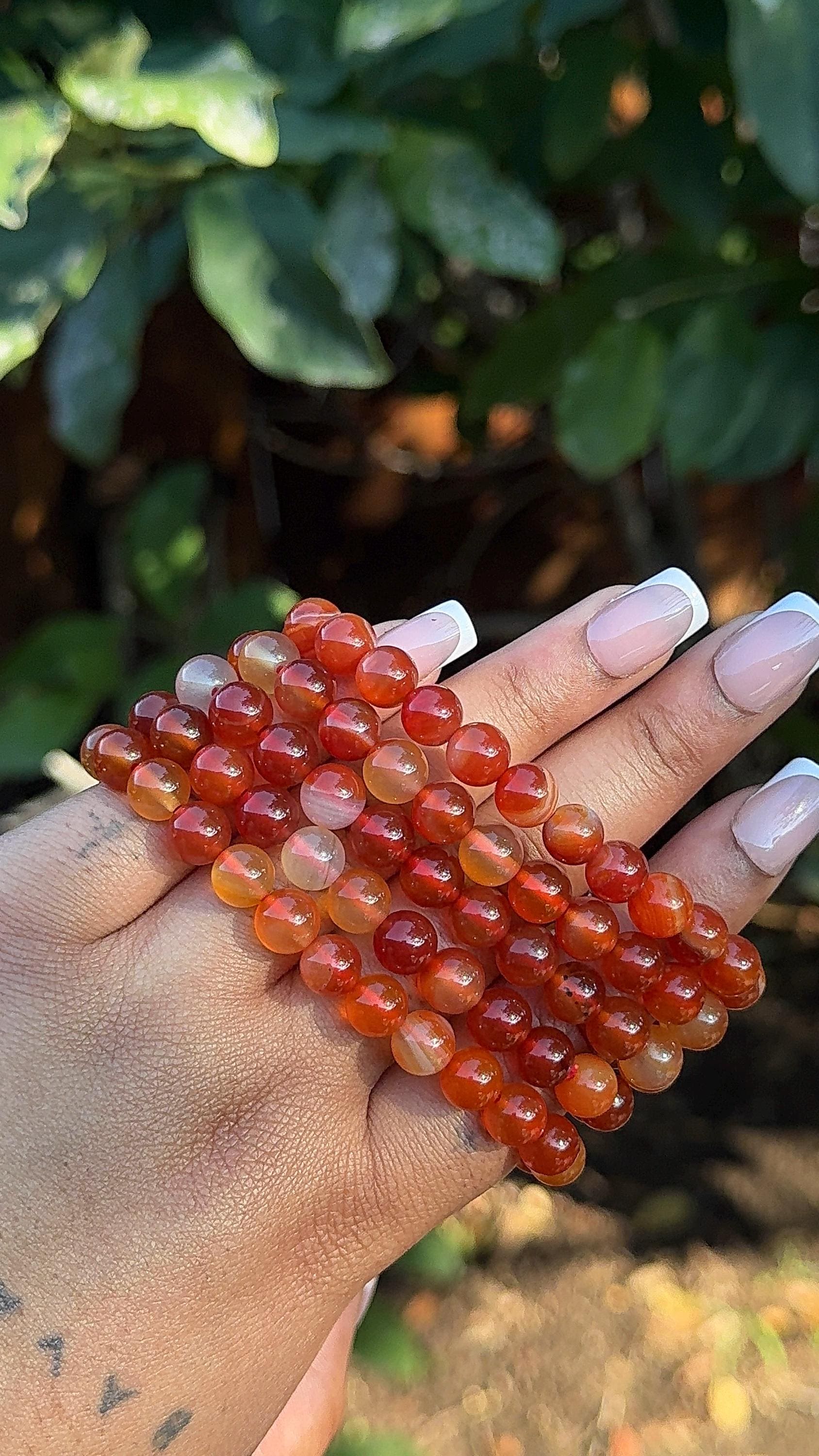 Natural Carnelian Bracelet | Courage, Confidence, Passion, Creativity | Crystal Jewelry