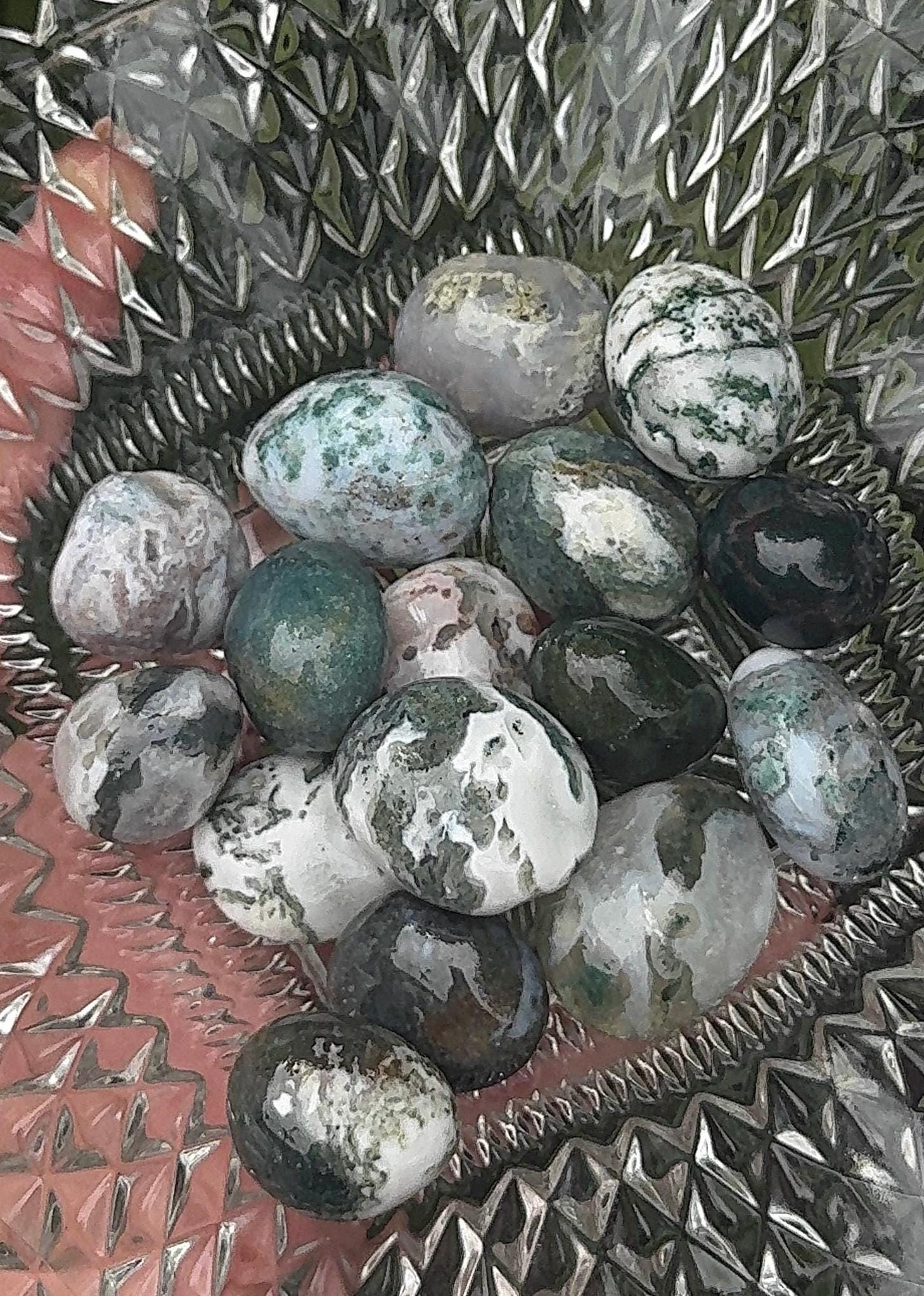 Natural Moss Agate Tumble