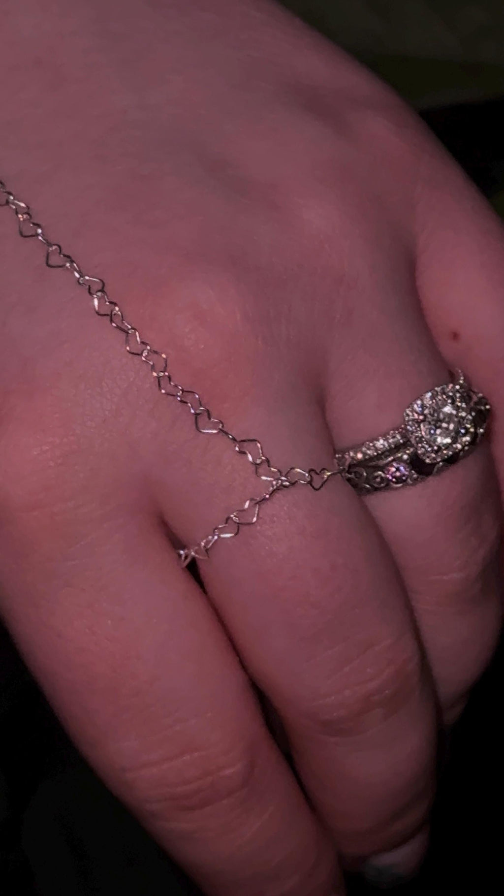 Sterling Silver Heart Hand Chain Bracelet | Adjustable, Shower-Safe Jewelry