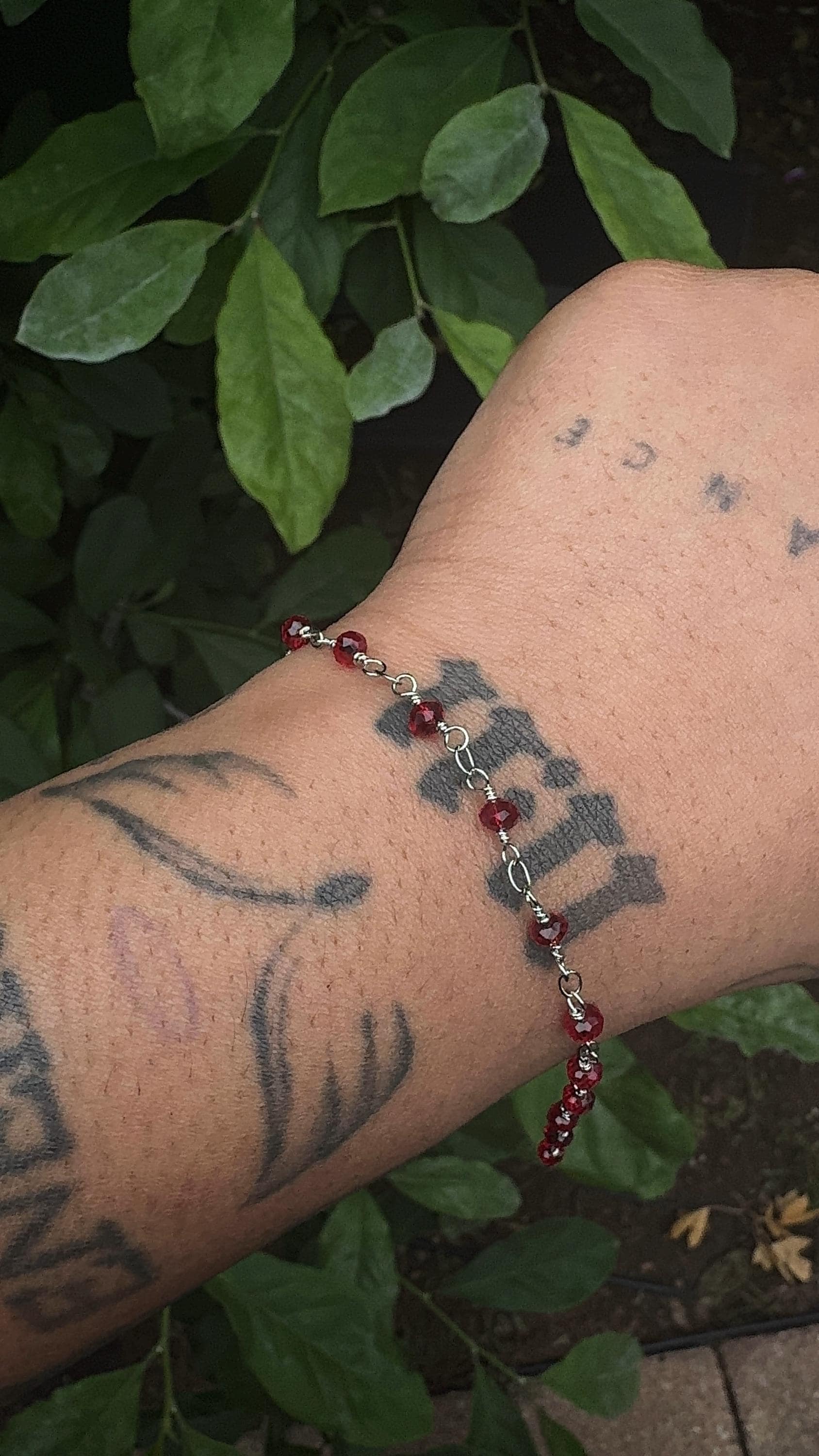 Red Crystal Siver Plated Bracelet