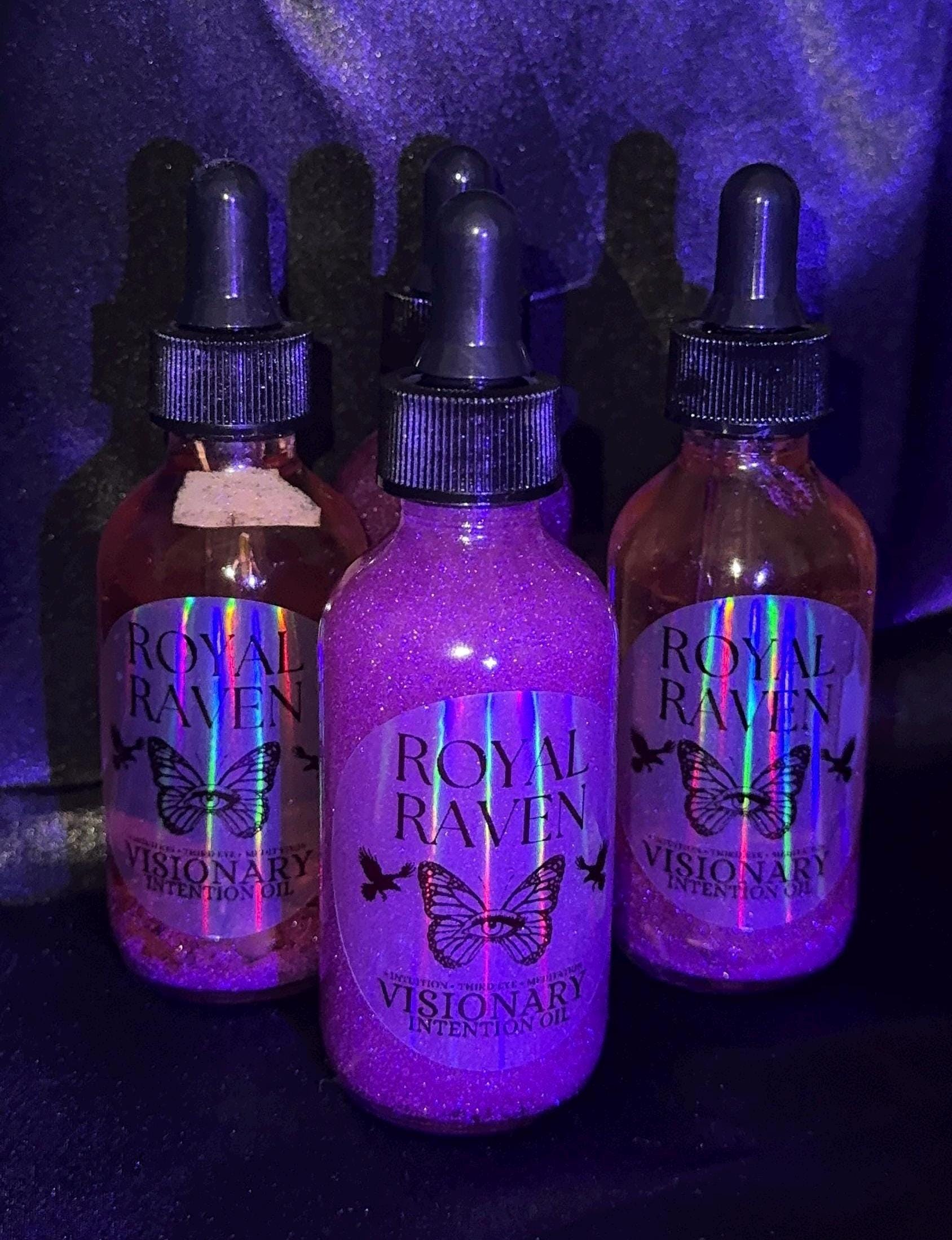 Third Eye Chakra Oil With GLITTER | Intuition Oil | Meditation Oil | Inutition, Mental Clarity, Meditation | Intention Oil | Ritual Oil