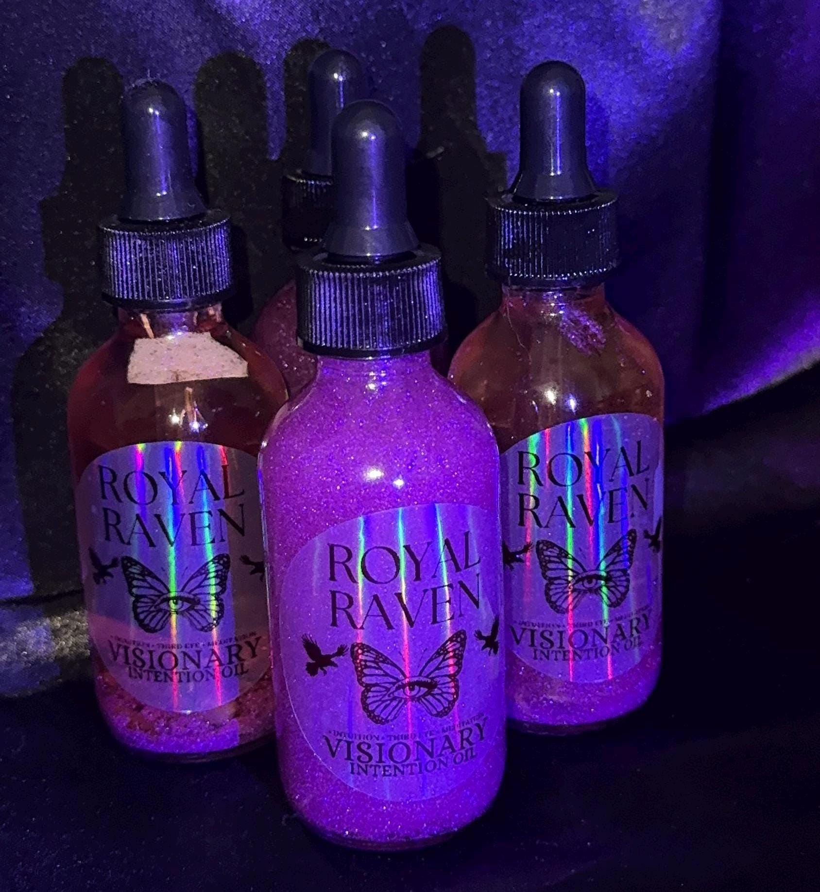Third Eye Chakra Oil With GLITTER | Intuition Oil | Meditation Oil | Inutition, Mental Clarity, Meditation | Intention Oil | Ritual Oil