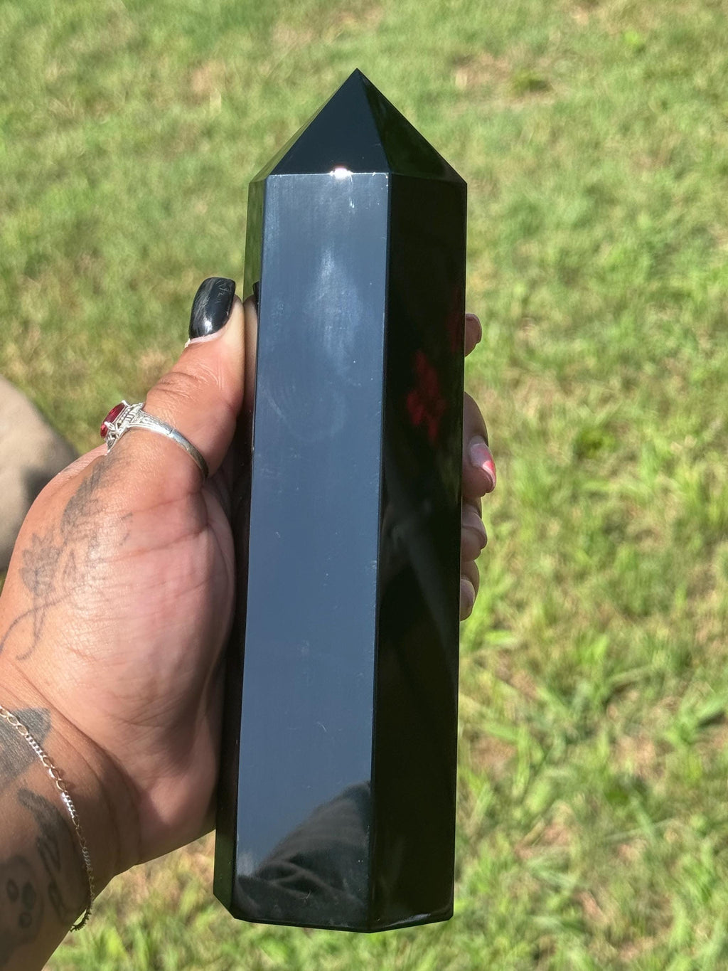 Natural Black Obsidian Tower | Protection, Grounding, Negativity