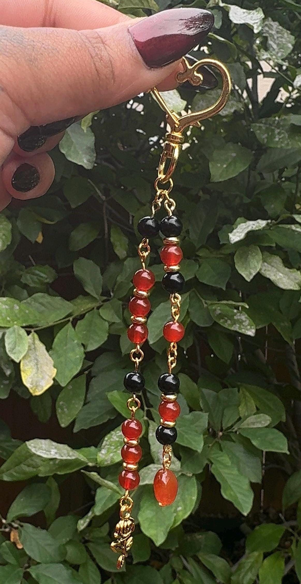 Carnelian & Onyx Keychain/Bagchain