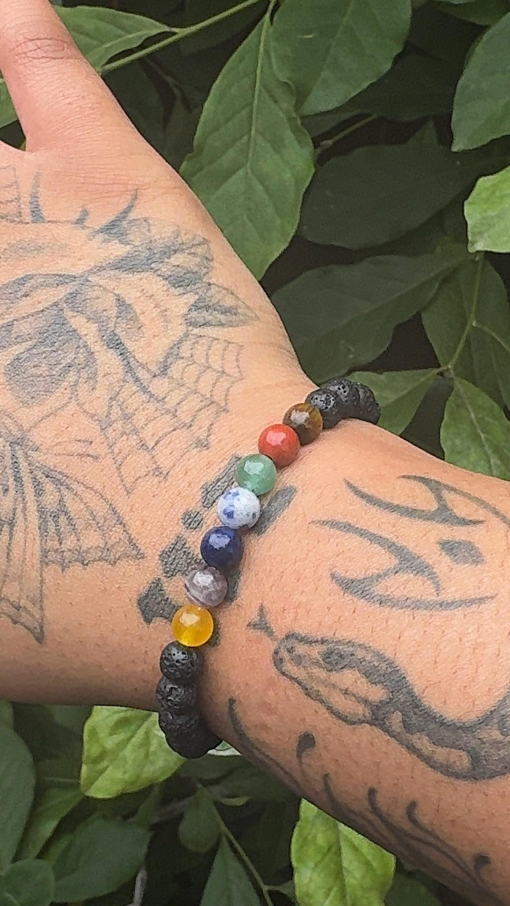 7 Chakra Bracelet with Lava Rock Stone - 6mm