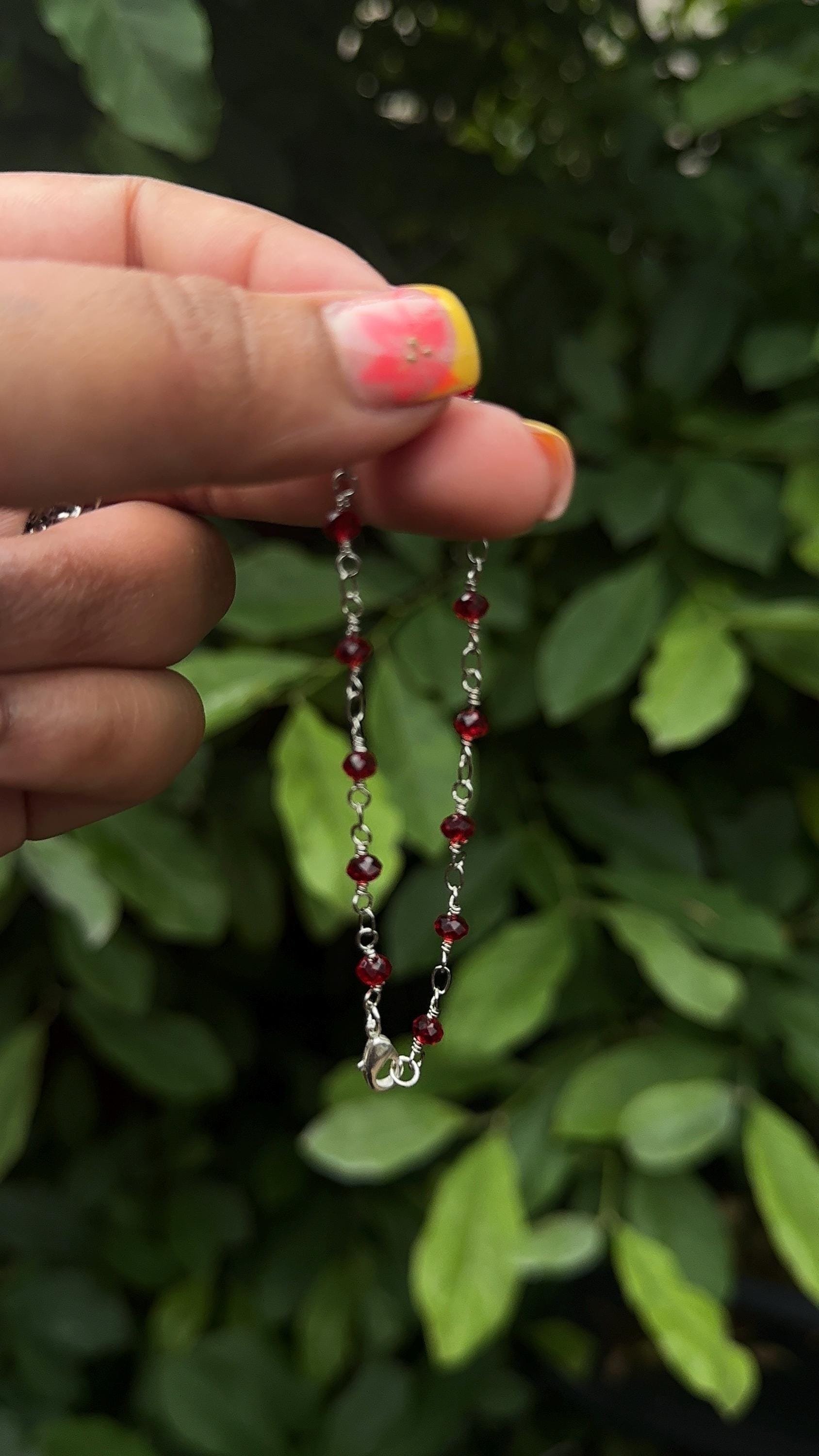 Red Crystal Siver Plated Bracelet