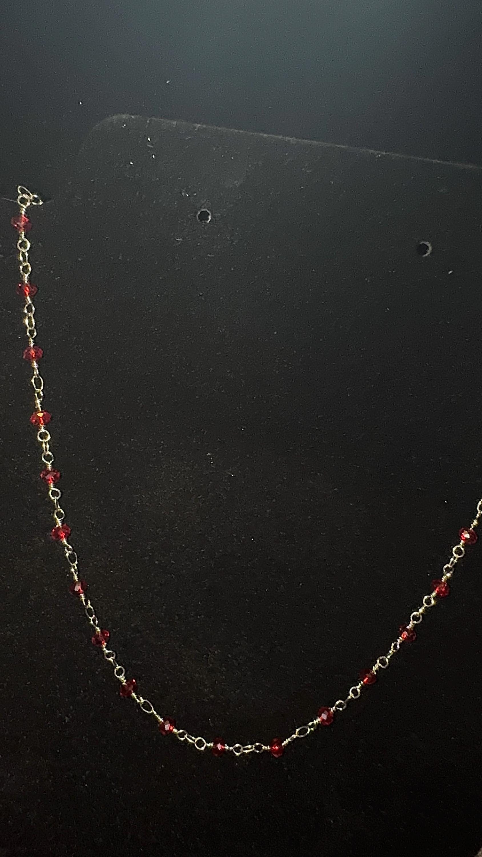 Red Crystal Siver Plated Necklace | Handmade Jewelry