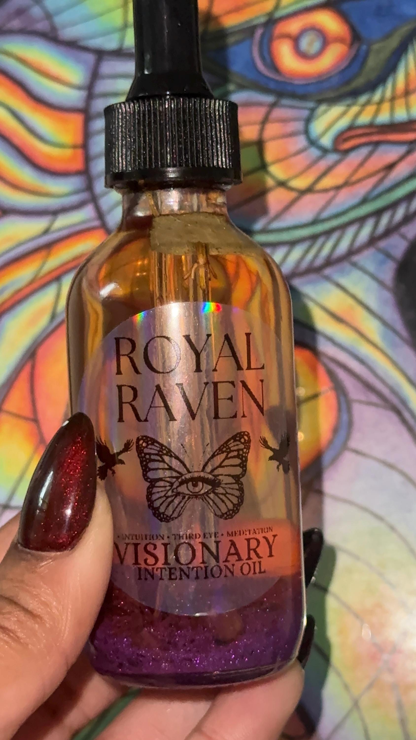 Third Eye Chakra Oil With GLITTER | Intuition Oil | Meditation Oil | Inutition, Mental Clarity, Meditation | Intention Oil | Ritual Oil